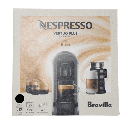 Nespresso VertuoPlus Coffee and Espresso Machine by Breville with Milk Frother 60 Fluid Ounces Ink Black