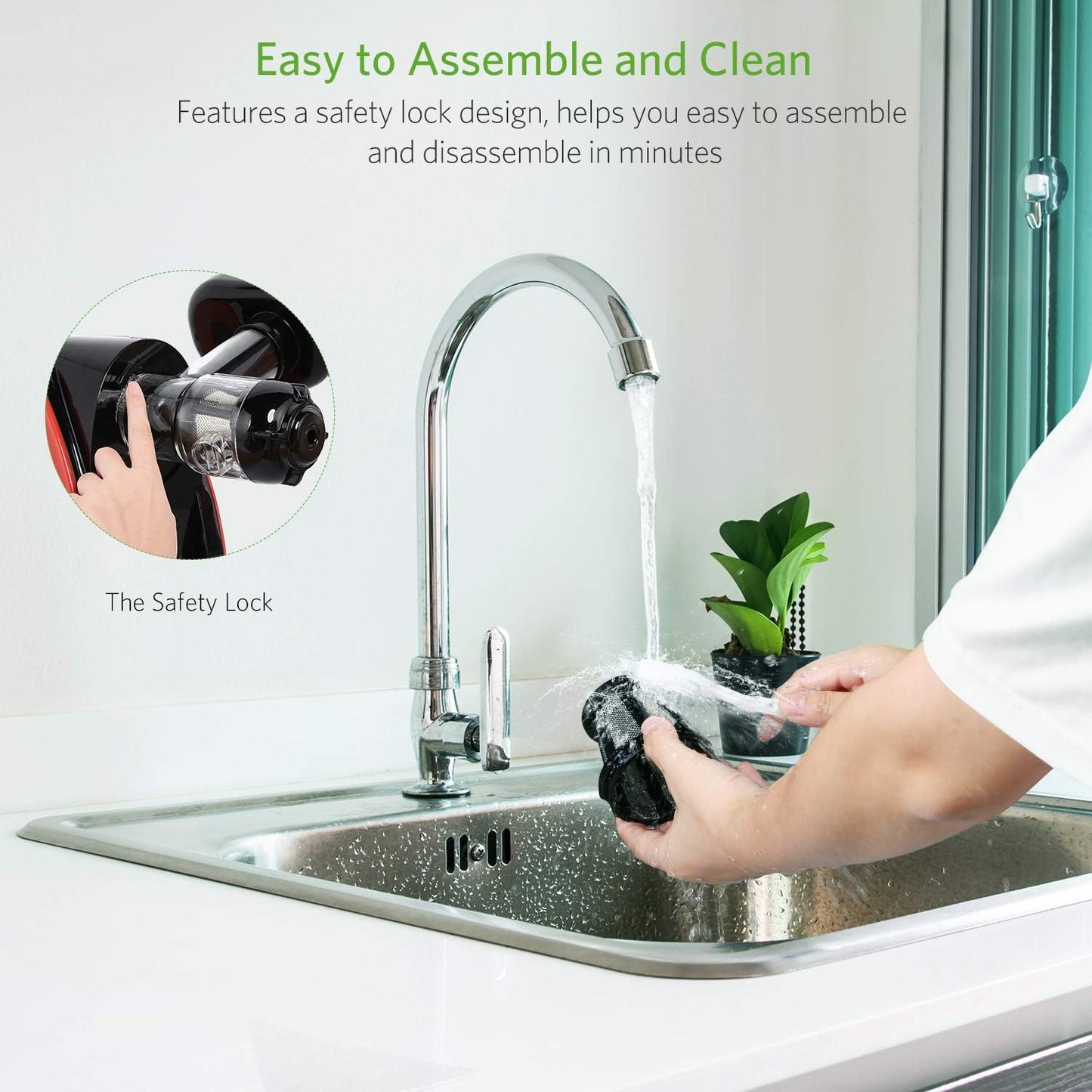 Portable Juicer, Low Noise, Easy Clean, 150W
