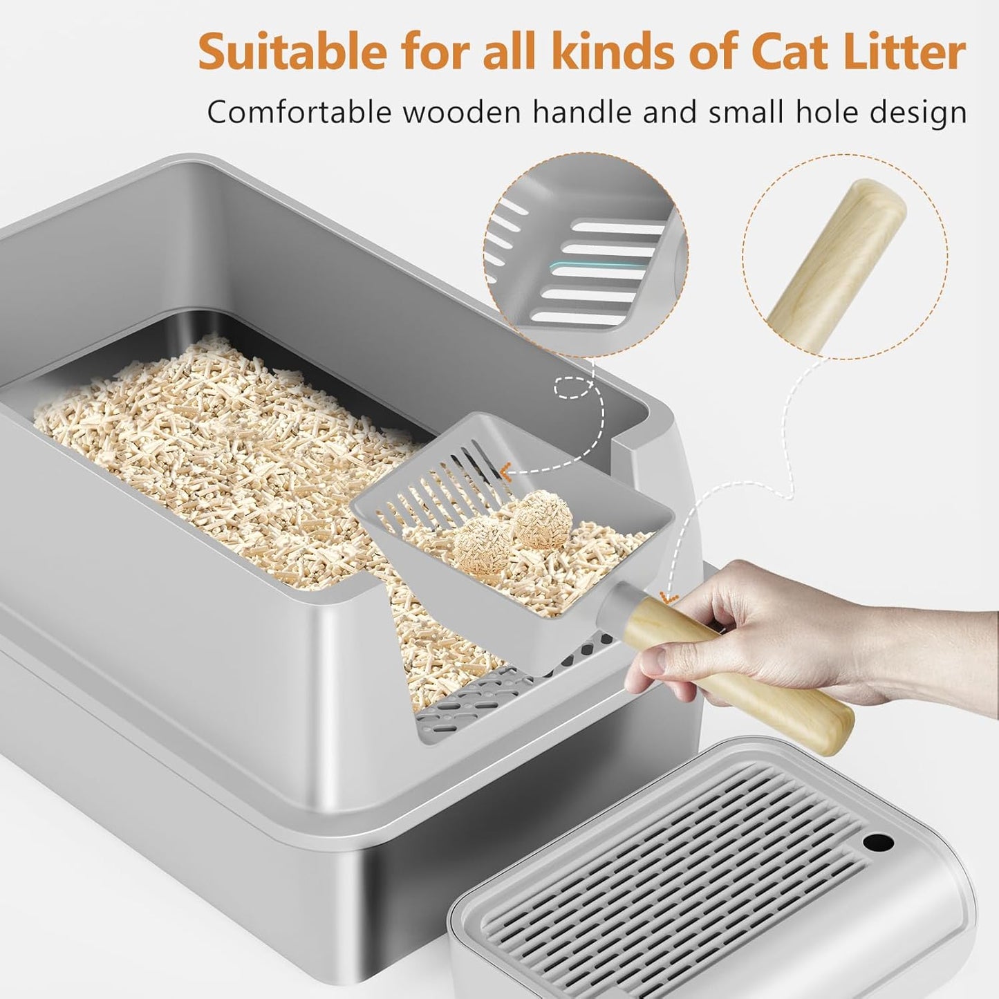 Stainless Steel Cat Litter Box with Lid, XL