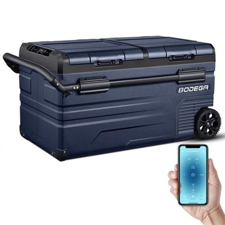 BODEGA 80 Qt Car Refrigerator / Portable Freezer, 12 Volt, App Control