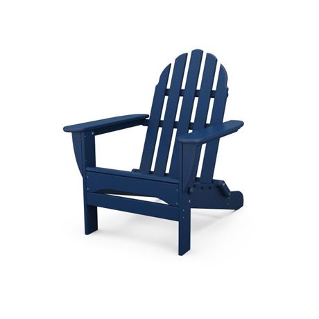 Polywood Classic Folding Adirondack Chair, Navy