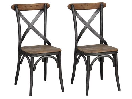 Pair of Reclaimed Pine Powell Side Chairs, Classic Home
