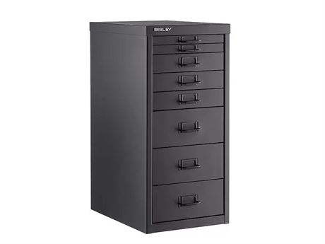 8 Drawer Steel Storage Cabinet, Bisley, 11" x 15" x 23-1/4" h
