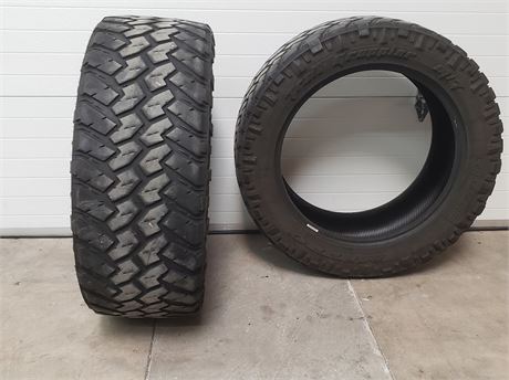 Pair of 285/55R22 Nitto Trail Grappler M/T Radial Tires (6/32 tread)