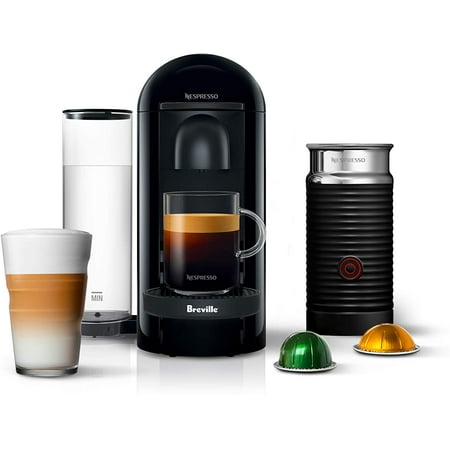 Nespresso VertuoPlus Coffee and Espresso Machine by Breville with Milk Frother 60 Fluid Ounces Ink Black